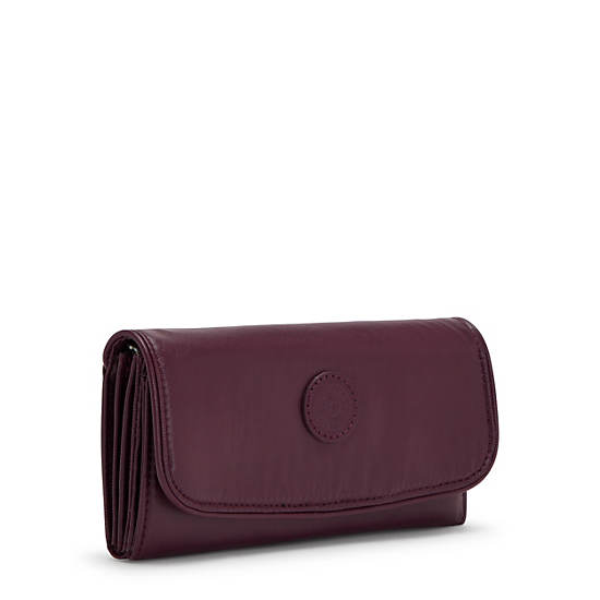 Kipling Money Land Metallic Snap Portefeuille Bordeaux | BE 1786YX